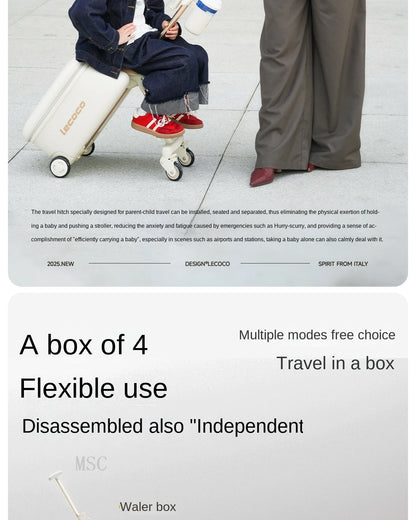 Lazy Walking Suitcase Can Sit Ride Children's Luggage  Baby Travel