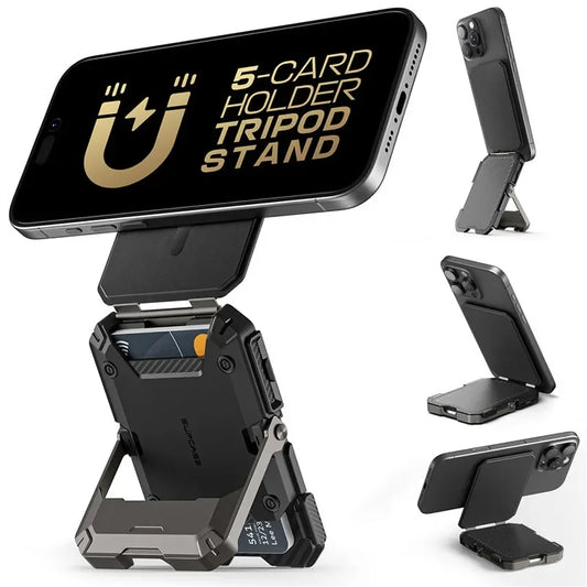 SUPCASE Magnetic Tripod Phone Stand Credit Card Holder for iPhone 16/15/14/13/12