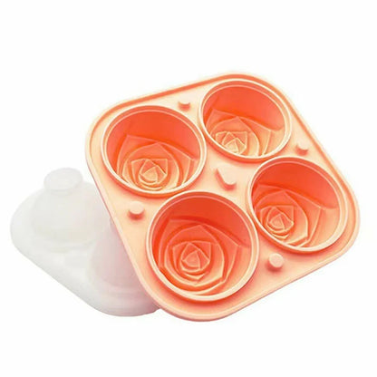 Forma de gelo em forma de rosa, cuvete de gelo em silicone de qualidade alimentar.