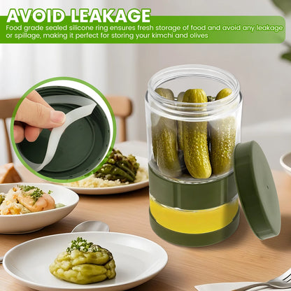 Glass Pickle Jar Dry Wet Separation Pickle and Olive Jar Upside Down