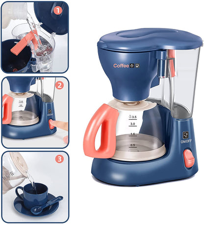 Mini Household Appliances Kitchen Toys, Pretend Play Set with Coffee Maker Blender