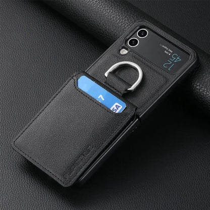 multifunction Card Slot Lychee leather Phone Case for Samsung Z Flip 6 5 4 3
