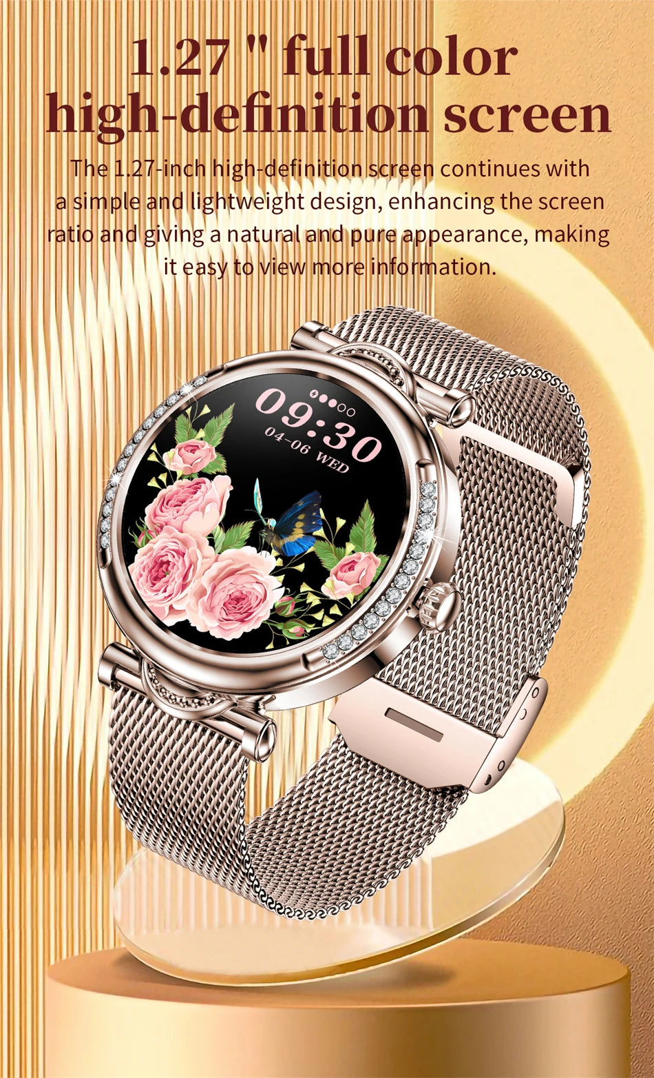For Xiaomi Android Fashion Women Smart Watch 360*360 HD Screen