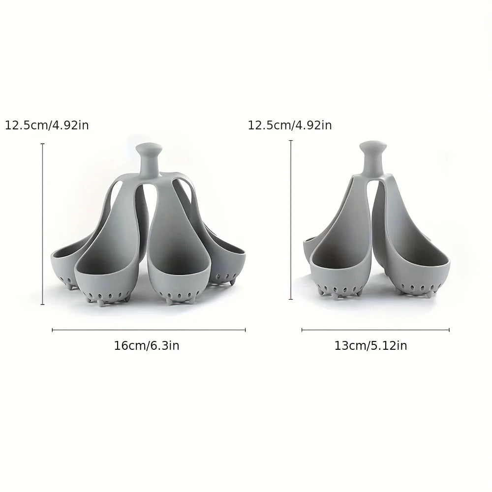 Soporte para huevos 4/6, cocedor de huevos de silicona resistente a altas temperaturas