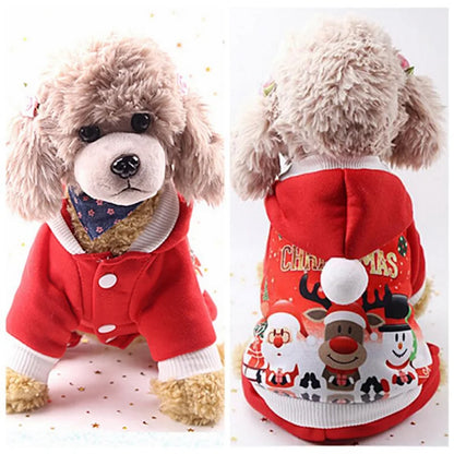 Christmas Pet Dog Jumpsuits Winter Warm Xmas Pets Dogs Clothes