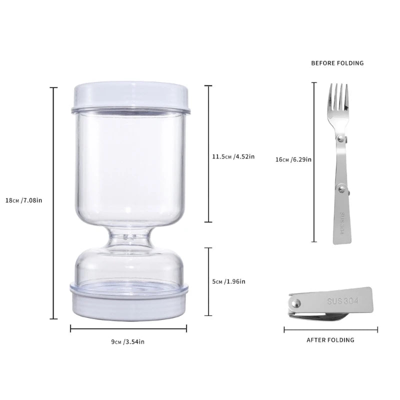 Recipiente para picles, frasco flip, armazenamento separado para alimentos húmidos e secos, suporte invertido