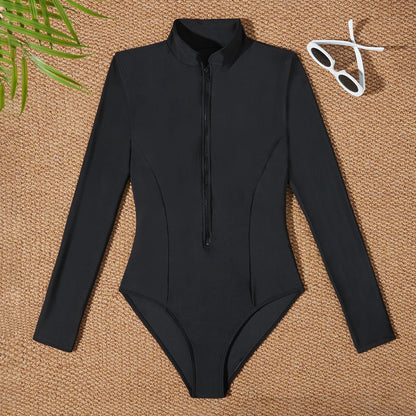 2025 Slim Fit Rash Guard Long Sleeve Swimsuit