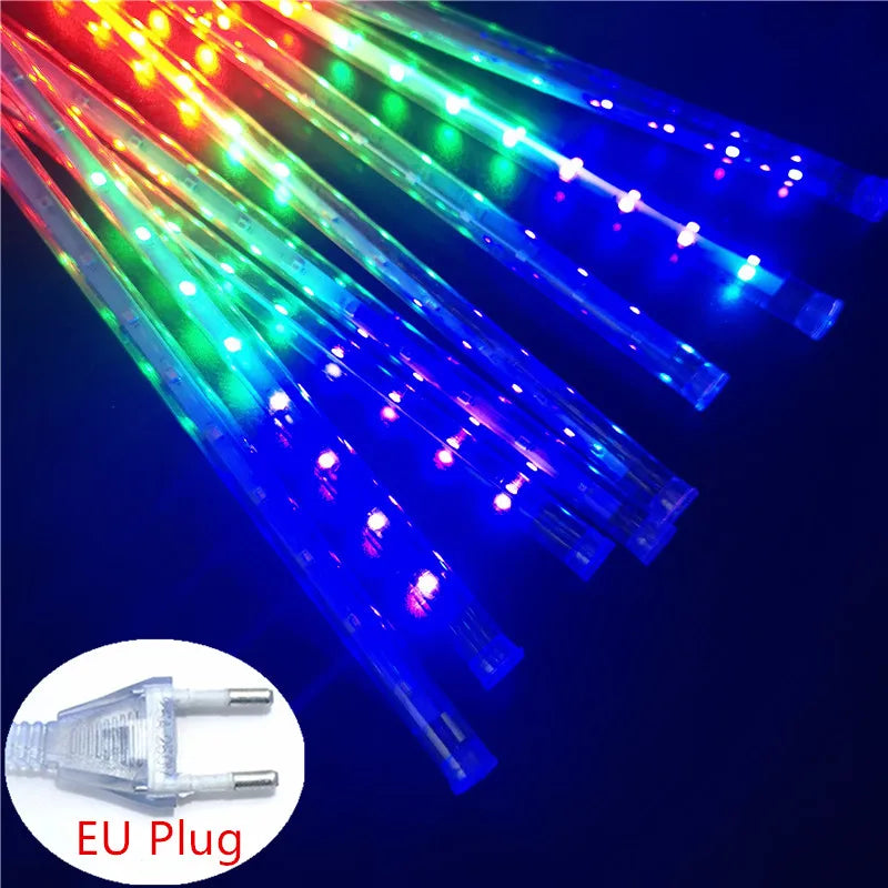 LED Meteor Shower Rain Lights Waterproof Falling Raindrop Fairy String