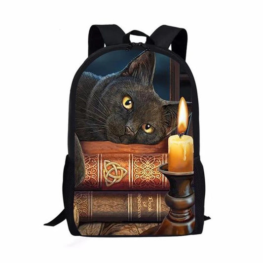 Mochilas escolares populares e modernas para cadernos de gatos 3D