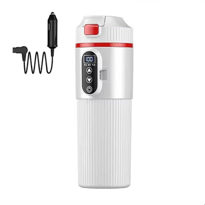 500ml Car Heating Cup Digital LCD Display Stainless Steel Electric Kettle Portable 12/24V