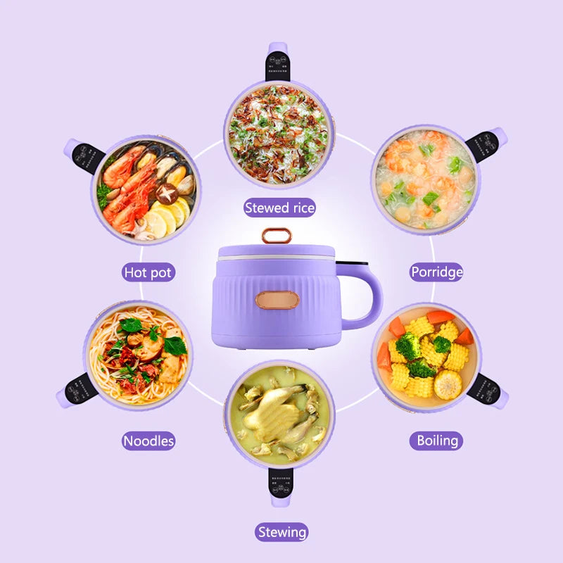 Olla arrocera inteligente portátil sartén eléctrica fideos taza hirviendo olla caliente