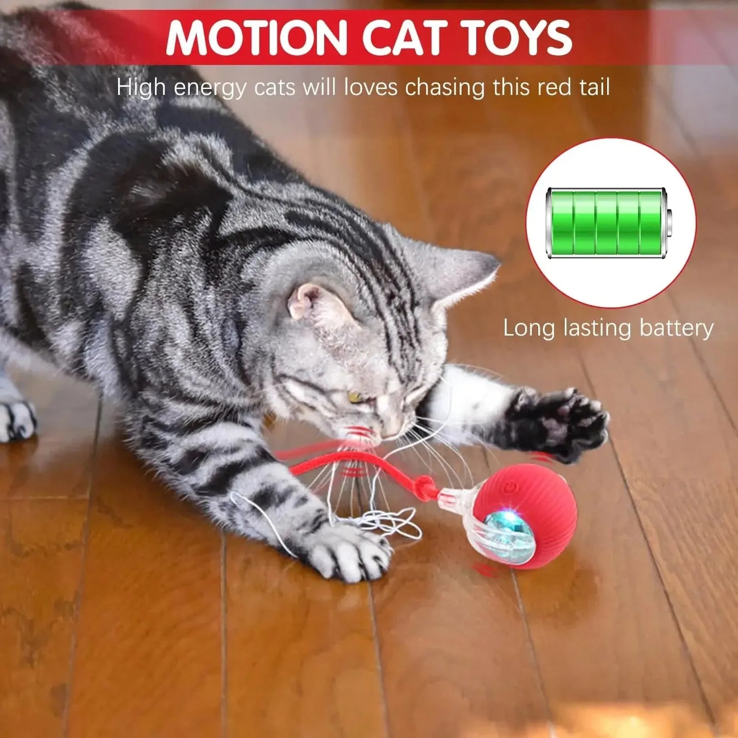 New Cat Interactive Ball Toy,Automatic Rolling Cat Ball Rechargeable