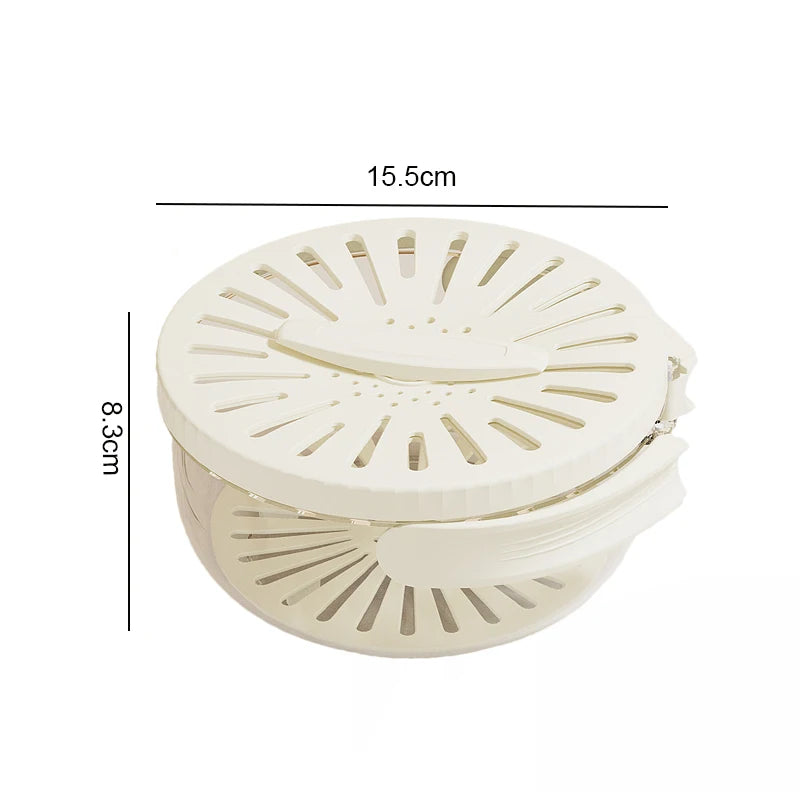 Fruit Drain Basket with Lid Vegetable Washing Bowl Foldable