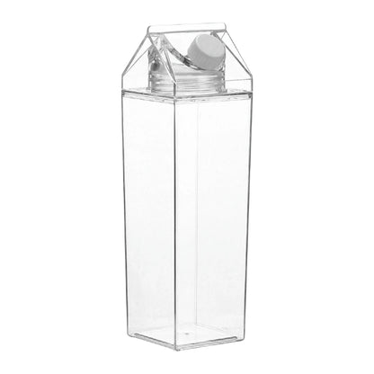 500/1000ml Water Bottle Transparent Large Capacity Square Milk