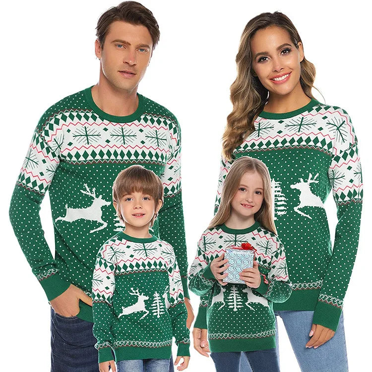 2025 New Christmas Matching Sweaters for Women Men Couples Knitwear Jacquard