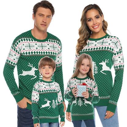2025 New Christmas Matching Sweaters for Women Men Couples Knitwear Jacquard