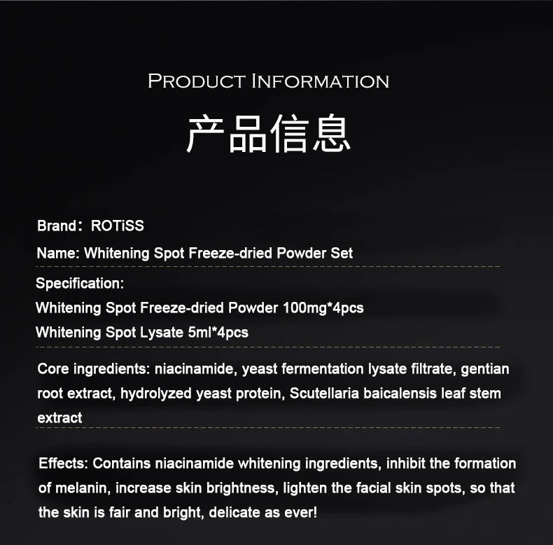Sérum facial coreano em pó liofilizado com niacinamida e levedura, Pro-Xylane, hidrata, rejuvenesce e remove a melanina.