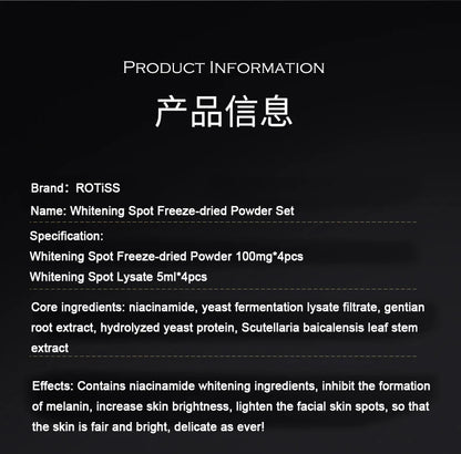 Sérum facial coreano em pó liofilizado com niacinamida e levedura, Pro-Xylane, hidrata, rejuvenesce e remove a melanina.