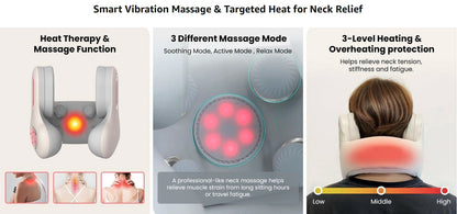 Neck Massager and Heat, U-Shape Memory Foam Airplane Pillows