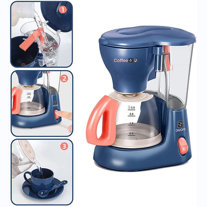 Mini Household Appliances Kitchen Toys, Pretend Play Set with Coffee Maker Blender