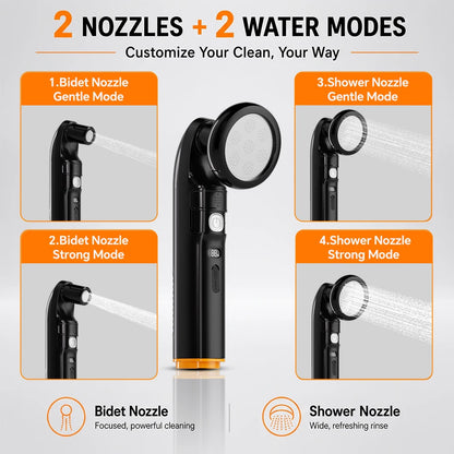 Electric Portable Bidet, 2-in-1 Shower & Bidet Nozzle, Rechargeable Travel Sprayer