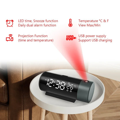 Clock Electronic Alarm Clock with Projection FM Radio