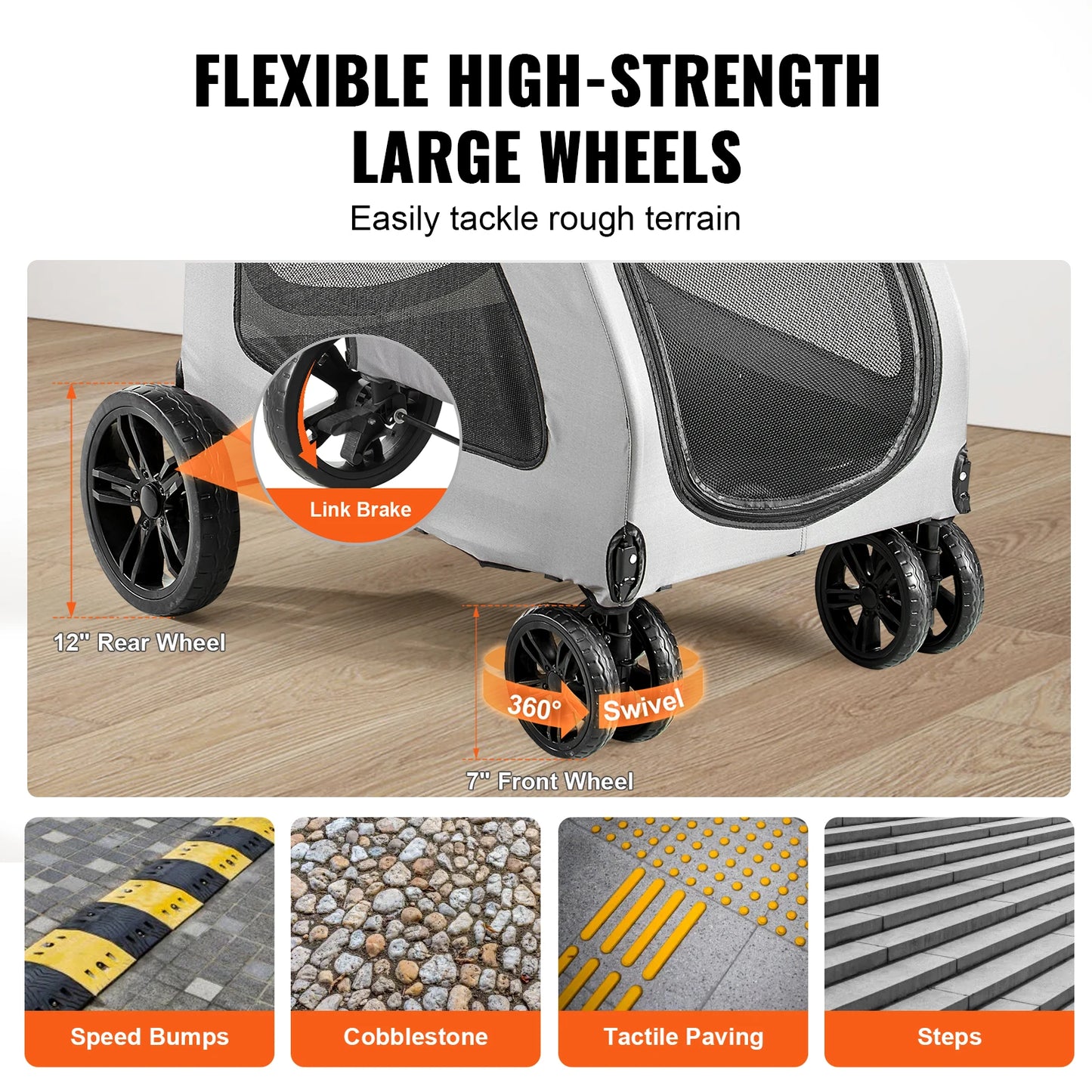 VEVOR 160lbs Pet Stroller: Adventure Awaits for Your Furry Friends!