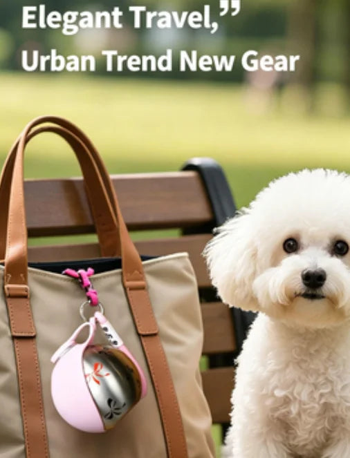 Pet Portable 285ML Water Bottle 304 Stainless Steel Foldable Basin Food-Grade Silicone Blue Pink Outdoor Pet Drinking Solution
