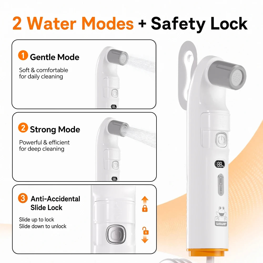 Electric Portable Bidet, 2-in-1 Shower & Bidet Nozzle, Rechargeable Travel Sprayer