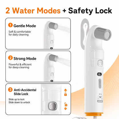 Electric Portable Bidet, 2-in-1 Shower & Bidet Nozzle, Rechargeable Travel Sprayer