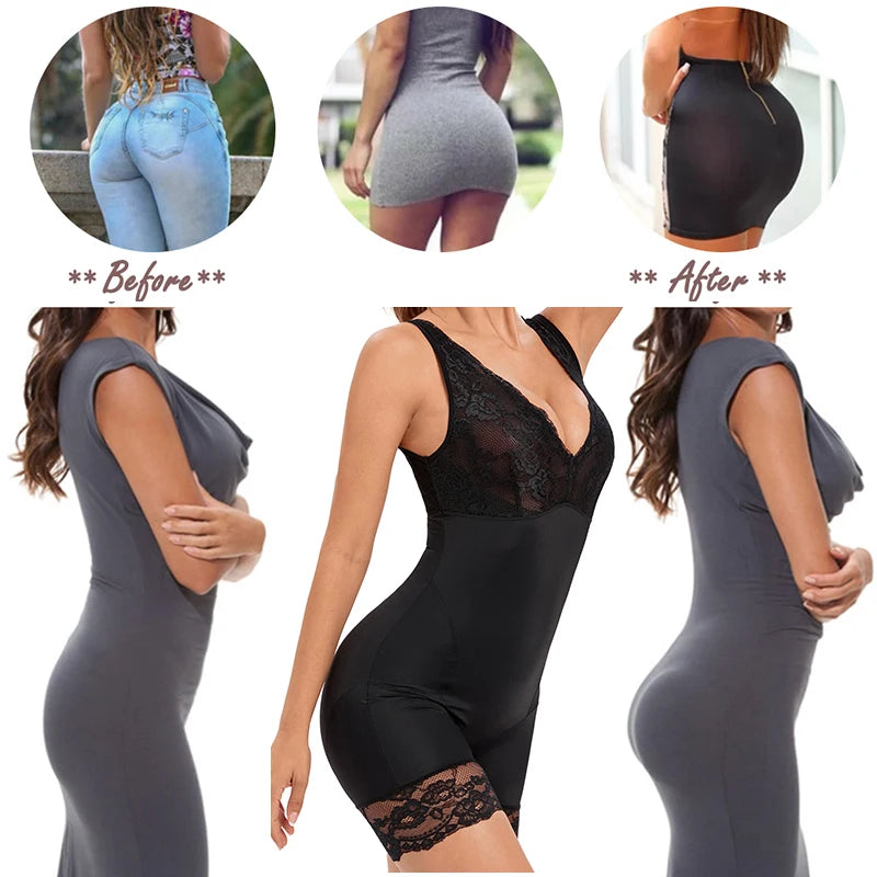 Shapewear Women Full Body Shaper Slimming Bodysuits Lace Corset Waist Trainer Shaping