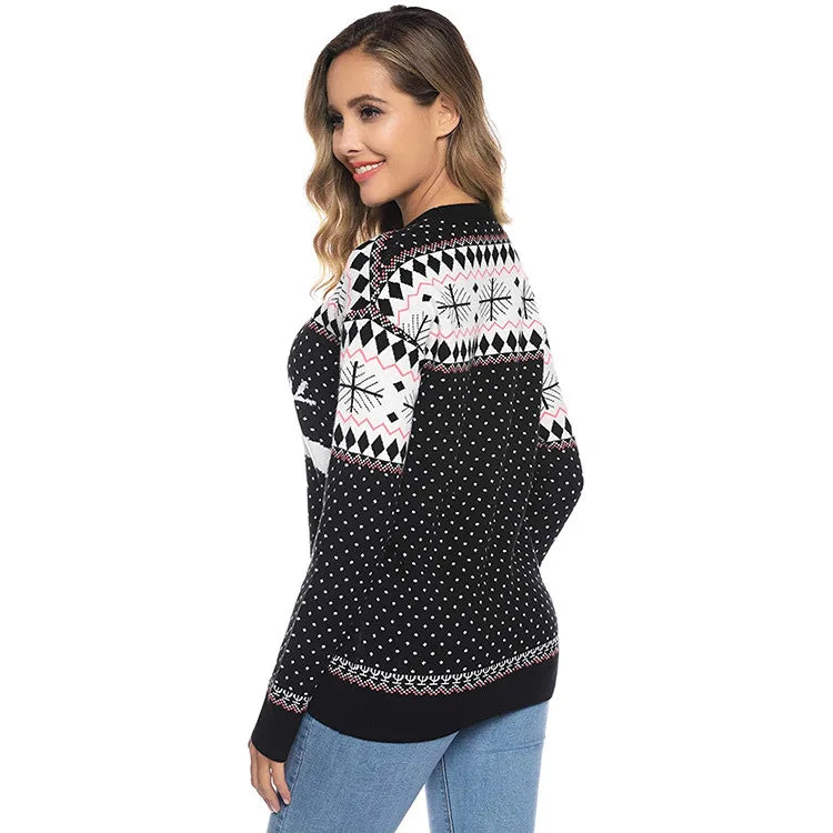 2025 New Christmas Matching Sweaters for Women Men Couples Knitwear Jacquard