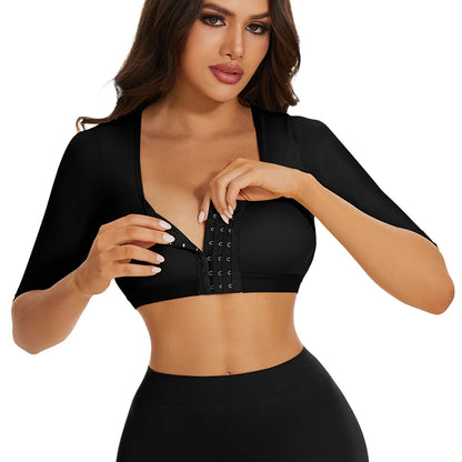 Shaper Tops for Women Flabby Arms Compression Post Surgery Front Closure Bra Cropped