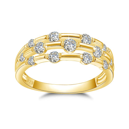 Certificated Moissanite Rings For Women Solid 925 Sterling Silver Eternity