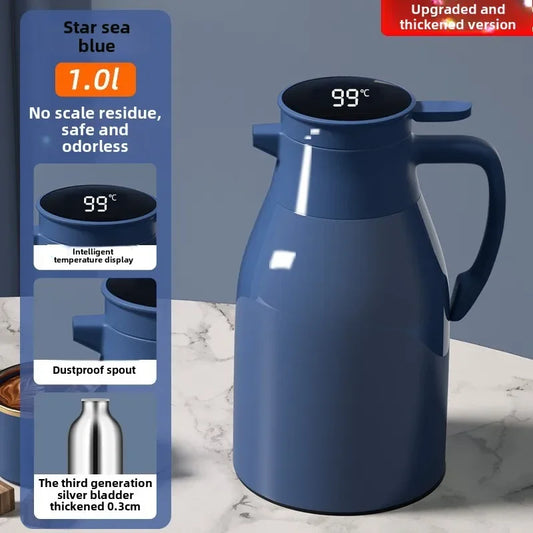 Hervidor térmico de cocina con pantalla digital para café, termo de vidrio de 1/1,3/2 l