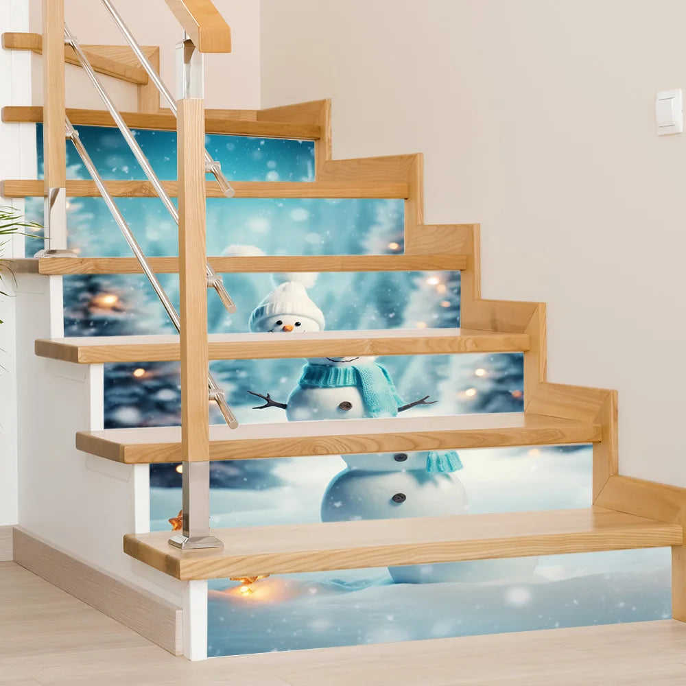 6PCS Christmas Staircase Background Cloth Xmas decoration 2025 Xmas