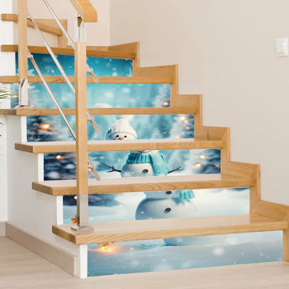 6PCS Christmas Staircase Background Cloth Xmas decoration 2025 Xmas
