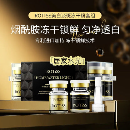 Sérum facial coreano em pó liofilizado com niacinamida e levedura, Pro-Xylane, hidrata, rejuvenesce e remove a melanina.