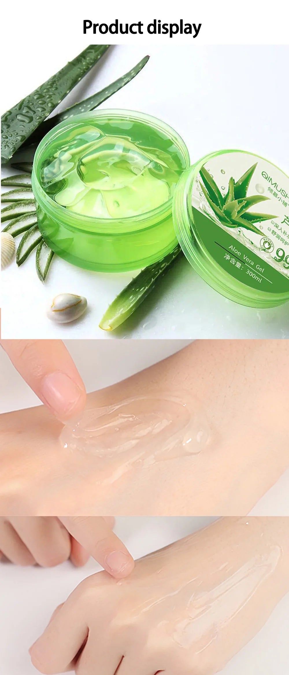 Crema hidratante facial con gel de aloe vera al 99 % para el cuidado de la piel. Crema de día que reduce los poros.