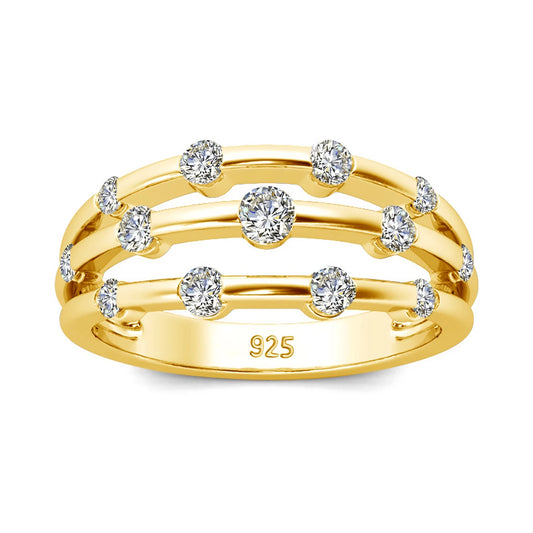 Certificated Moissanite Rings For Women Solid 925 Sterling Silver Eternity
