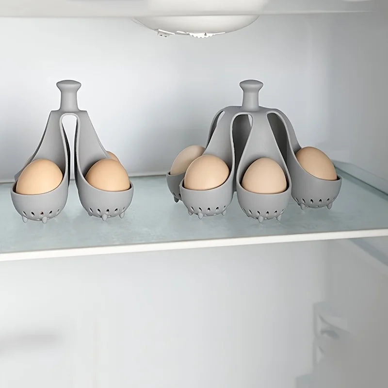 Soporte para huevos 4/6, cocedor de huevos de silicona resistente a altas temperaturas