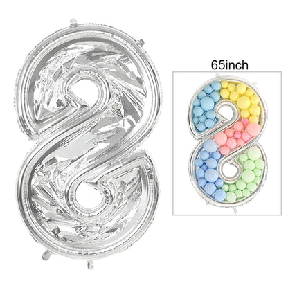 68inch Large Foil Number Balloon DIY Filling Frame 1st 18th Birthday
