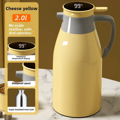 Hervidor térmico de cocina con pantalla digital para café, termo de vidrio de 1/1,3/2 l