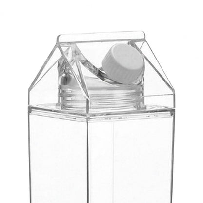 500/1000ml Water Bottle Transparent Large Capacity Square Milk