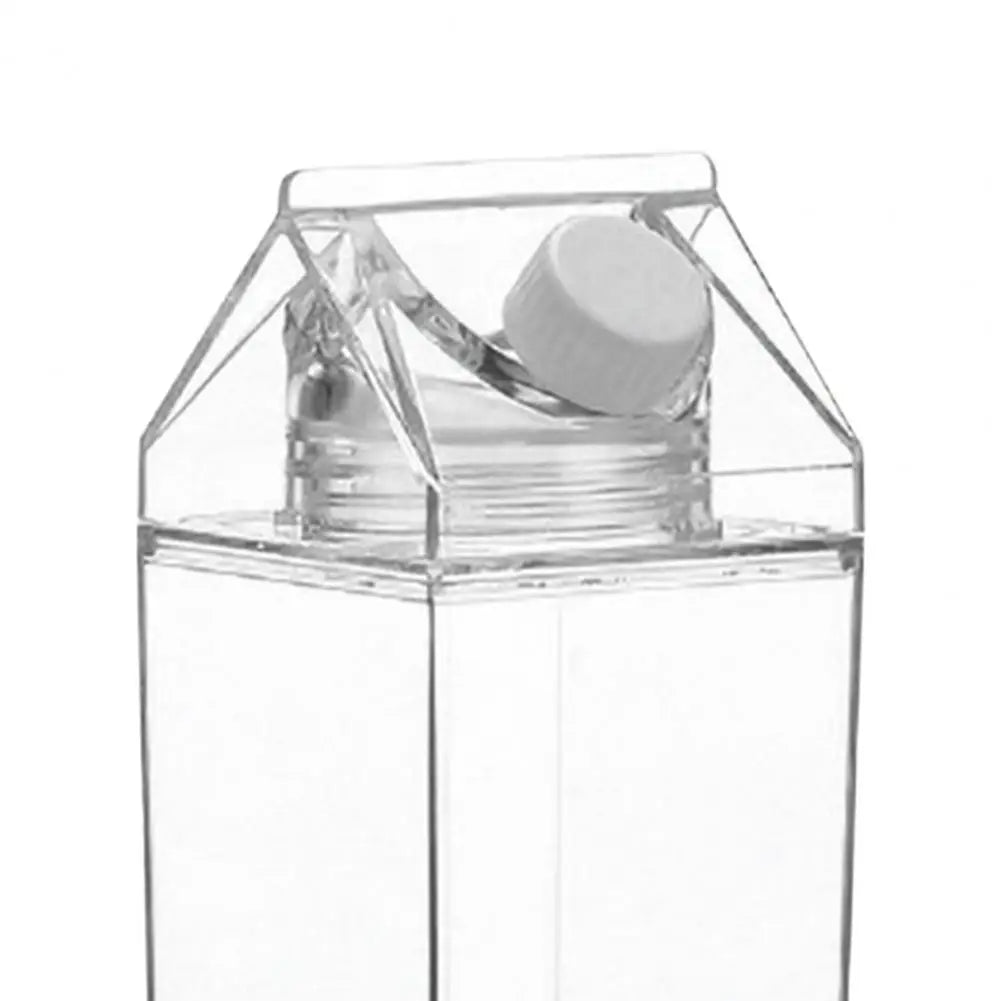 500/1000ml Water Bottle Transparent Large Capacity Square Milk