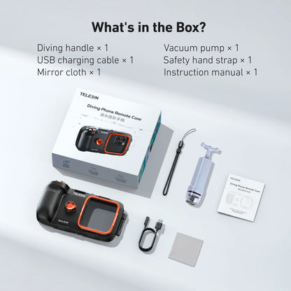 Carcasa Impermeable TELESIN para Teléfono de Buceo, Soporte Universal para Teléfono con Empuñadura