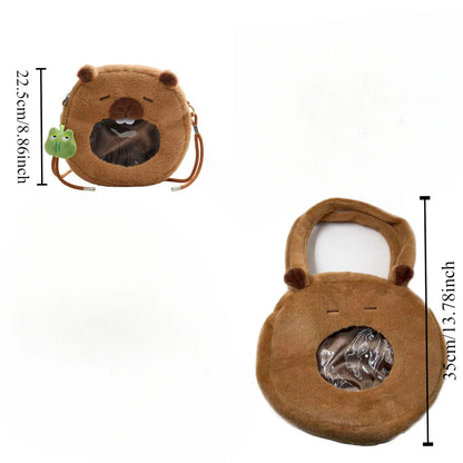Capybara Plush Backpack Kawaii Fashion Plushie Doll Fur Pendant Children's