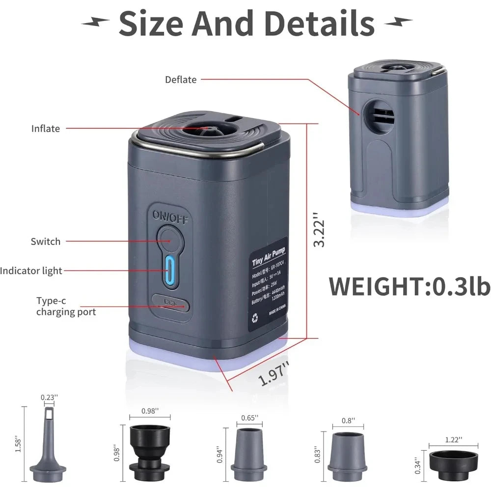 Portable Wireless Air Pump for Outdoor Cushions, Beds, and Yoga Balls.**