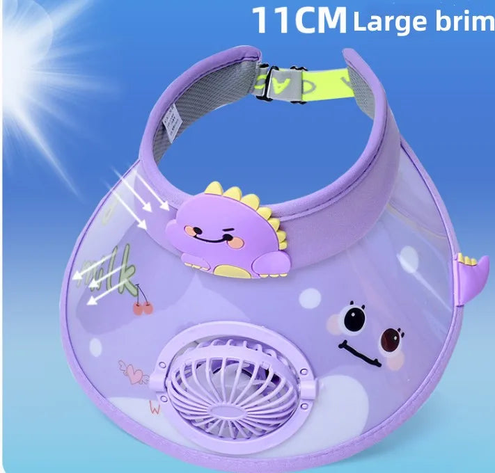 Children's Summer Sun Hat with Fan Sun Protection