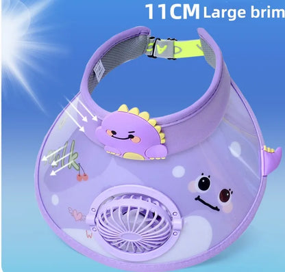 Children's Summer Sun Hat with Fan Sun Protection